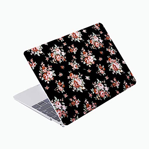 SDH 4 in 1 Bundle für MacBook Air 13 Zoll Hülle 2020 Release A2179 mit Retina, Kunststoff Muster Hartschale & Laptop Sleeve Tasche & Tastatur Cover für MacBook Air 13 mit Touch ID, Roses 3 von SDH