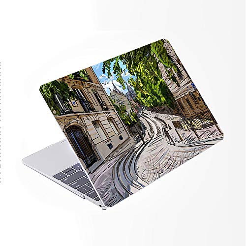 SDH Nur kompatibel mit älteren MacBook Pro 13 Zoll Hülle Modell A1278 CD-ROM Anfang 2012-2008 Release, Kunststoffmuster Hartschale & Laptophülle & Gradient Tastaturabdeckung, Painting City 5 von SDH