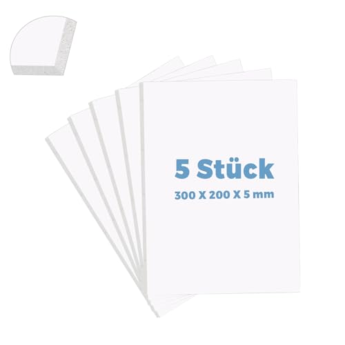 SDLDEER 5 Stück Schaumstoffplatte Weiße, 300 x 200 x 5 mm DIY Hartschaumplatte, Neopren Schaumstoffboards Dick für DIY-Basteln, Modellbau, Kunstpräsentationen und Projekte in Der Schule von SDLDEER