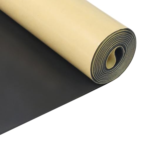 SDLDEER Schaumstoff Selbstklebend, Neopren Schaumstoffplatte Selbstklebende 300mm(B)x1.5mm(D)x1.5m(L)Multifunktional Dämmmatte Schaumstoffrolle Stoßdämpfung schalldämmung Isolierung Rutschfest,Schwarz von SDLDEER