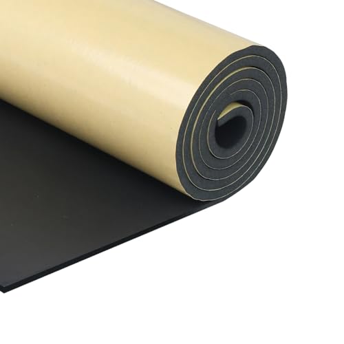 SDLDEER Schaumstoff Selbstklebend, Neopren Schaumstoffplatte Selbstklebende 300mm(B)x3mm(D)x1.5m(L) Multifunktional Dämmmatte Schaumstoffrolle Stoßdämpfung schalldämmung Isolierung Rutschfest,Schwarz von SDLDEER