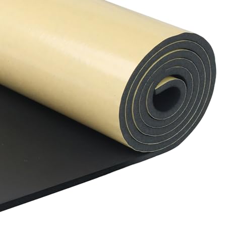 SDLDEER Schaumstoff Selbstklebend, Neopren Schaumstoffplatte Selbstklebende 300mm(B)x6mm(D)x1.5m(L) Multifunktional Dämmmatte Schaumstoffrolle Stoßdämpfung schalldämmung Isolierung Rutschfest,Schwarz von SDLDEER