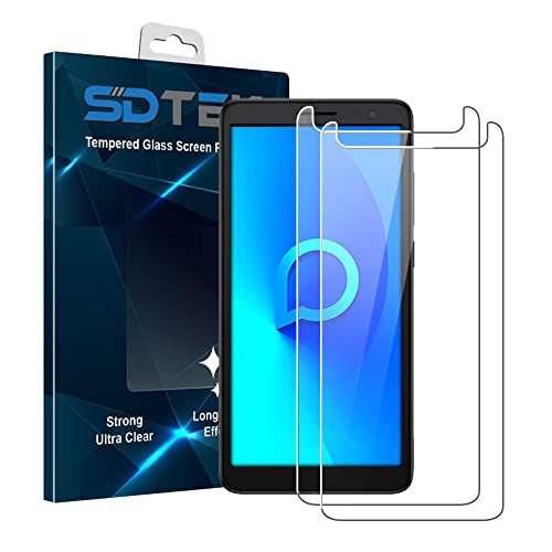 SDTEK *2 Pack Schutzglas Kompatibel mit Alcatel 1 (2019-2021), Glas Glasfolie Hartglas Folie Tempered Glass Screen Protector Schutzfolie Displayschutzglas von SDTEK