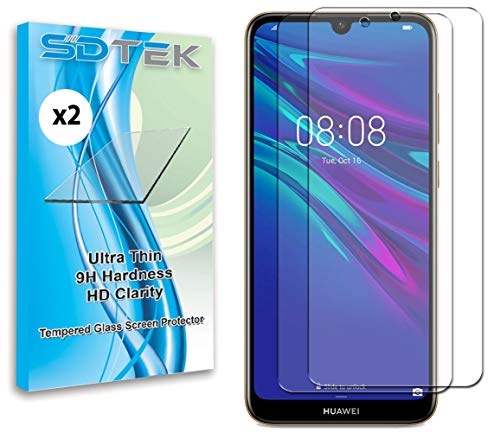SDTEK *2 Pack Schutzglas Kompatibel mit Huawei Y6s / Y6 (2019), Glas Glasfolie Hartglas Folie Tempered Glass Screen Protector Schutzfolie Displayschutzglas von SDTEK
