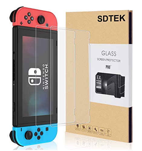 SDTEK *2 Pack Schutzglas Kompatibel mit Nintendo Schalter, Glas Glasfolie Hartglas Folie Tempered Glass Screen Protector Schutzfolie Displayschutzglas von SDTEK