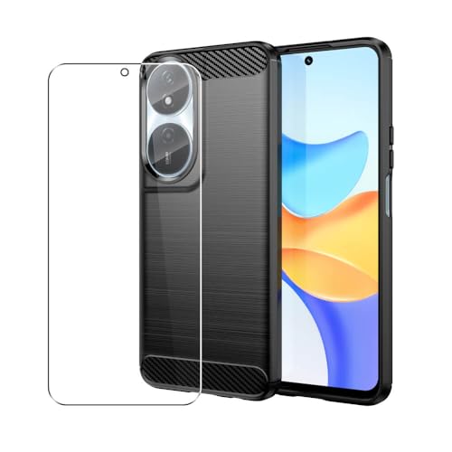 SDTEK Hülle Für Honor X7B Schutzhülle 360 Protection Karbon Cover Mit Schutzfolie Glas Displayschutz Case Handyhülle von SDTEK
