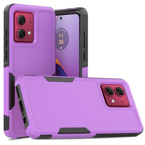 SDTEK Hülle Für Motorola Moto G84 Heavy Duty Robuste Abdeckung Dual Layer Cover (Lila) von SDTEK