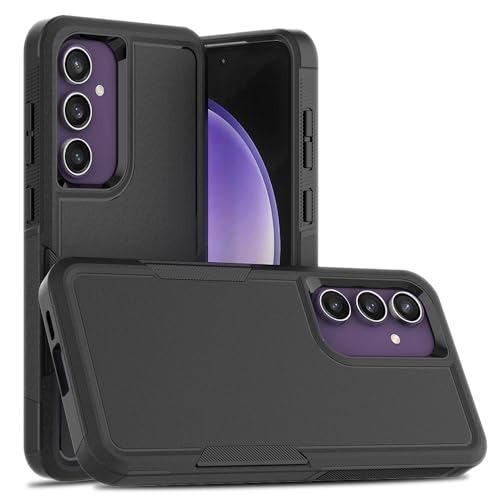 SDTEK Hülle Für Samsung Galaxy S24 FE Heavy Duty Robuste Abdeckung Dual Layer Cover (Schwarz) von SDTEK