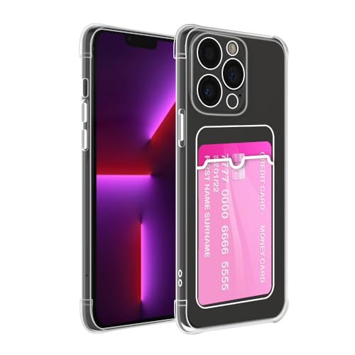 SDTEK Hülle Für iPhone 13 Pro Stoßdämpfende Transparente Gel-Abdeckung Kartenhalter Anti-Fall-Schutz von SDTEK