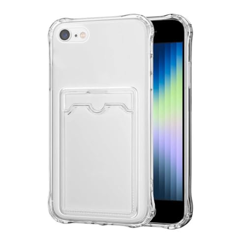 SDTEK Hülle Für iPhone SE 2022/2020, iPhone 7/8, Stoßdämpfende Transparente Gel-Abdeckung Kartenhalter Anti-Fall-Schutz von SDTEK