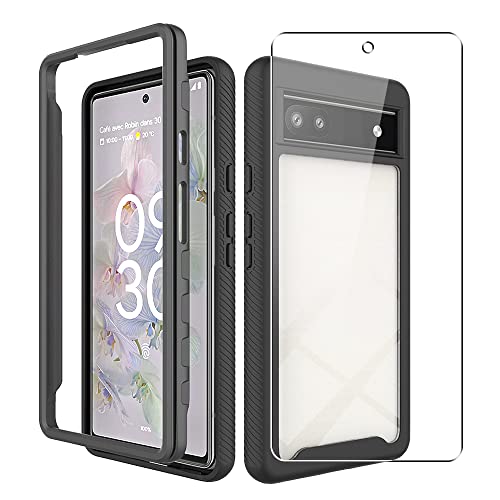 SDTEK Hülle Kompatibel mit Google Pixel 6a, 360 Grad Schutzfolie Schutzglas Handyhülle Schutzhülle Case Cover von SDTEK