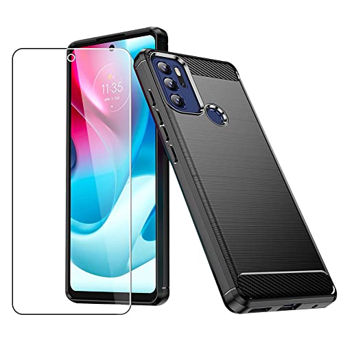 SDTEK Hülle Kompatibel mit Motorola Moto G60s, Schutzhülle 360 Protection Karbon Cover Mit Schutzfolie Glas Displayschutz Case Handyhülle von SDTEK