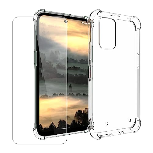 SDTEK Hülle Kompatibel mit Nokia XR21, Soft Gel Clear Cover [Airbag Corners] + Displayschutzfolie Aus Gehärtetem Glas von SDTEK