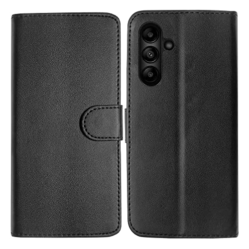 SDTEK Hülle Kompatibel mit Samsung Galaxy A04s, Tasche Leder Flip Case Brieftasche Book Schutzhülle Handyhülle (Schwarz) von SDTEK