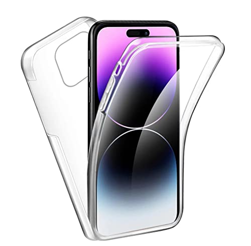 SDTEK Hülle Kompatibel mit iPhone 14 Pro, Full Body Front Und Rückenschutz 360 Schutzhülle Cover Clear Transparent Soft von SDTEK