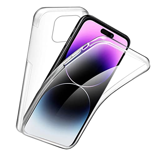 SDTEK Hülle Kompatibel mit iPhone 14 Pro Max, Full Body Front Und Rückenschutz 360 Schutzhülle Cover Clear Transparent Soft von SDTEK