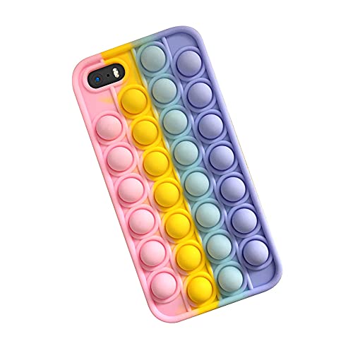 SDTEK Hülle Kompatibel mit iPhone SE (2016-2019) 5 5s, Bubble Fidget Pop Weiche Handyhülle Silikon Schutzhülle (Regenbogen) von SDTEK