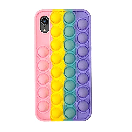 SDTEK Hülle Kompatibel mit iPhone XR, Bubble Fidget Pop Weiche Handyhülle Silikon Schutzhülle (Regenbogen) von SDTEK