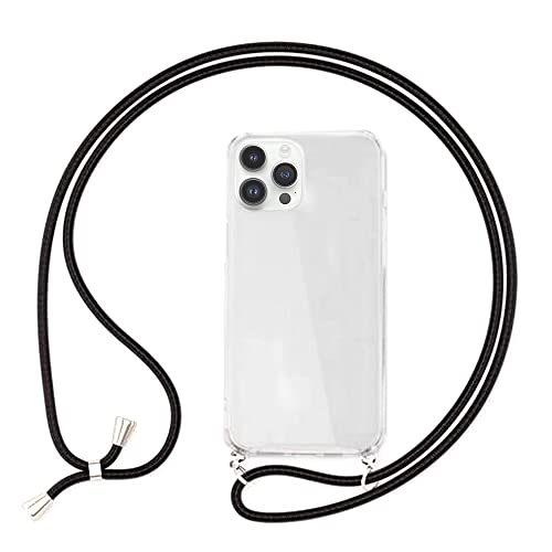 SDTEK Lanyard Case Kompatibel mit iPhone 14 Pro, Handyhülle Zum Umhängen Mit Riemen Und Stoßdämpfendem Gel-Schutz Gegen Herunterfallen Transparent von SDTEK