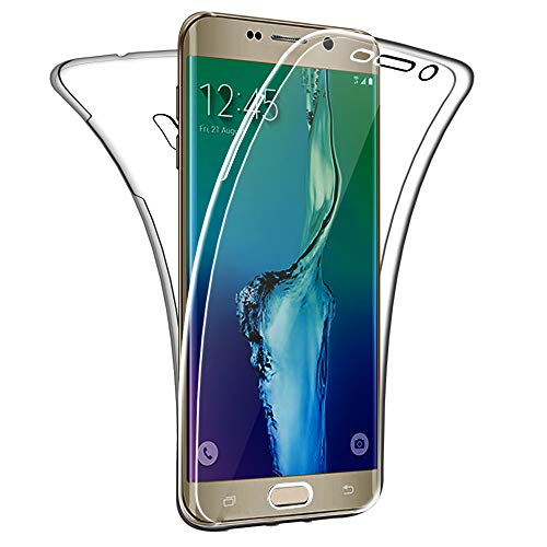 SDTEK Schutzhülle Kompatibel mit Samsung Galaxy S6 Edge+ Plus, Vorne und Hinten 360 Grad Soft Hülle HandyHülle Case Cover von SDTEK