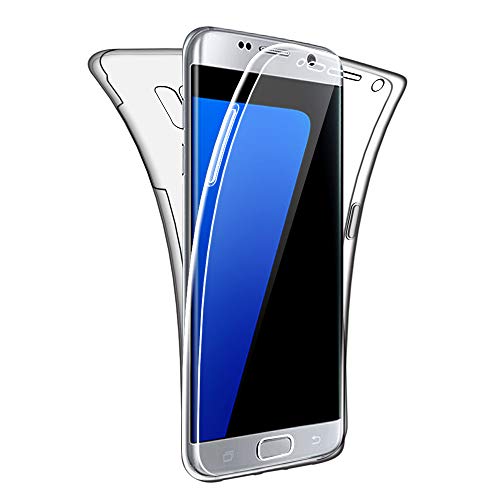 SDTEK Schutzhülle Kompatibel mit Samsung Galaxy S7 Edge, Vorne und Hinten 360 Grad Soft Hülle HandyHülle Case Cover von SDTEK