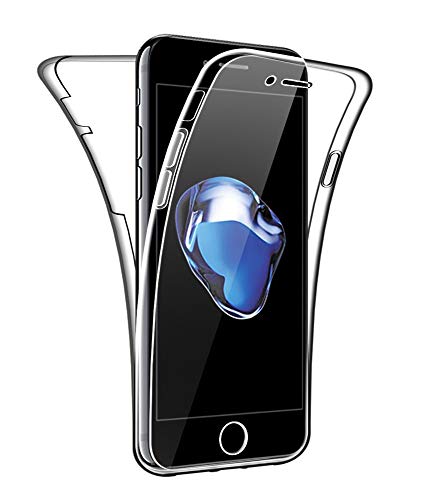 SDTEK Schutzhülle Kompatibel mit iPhone SE 2022/2020, iPhone 7/8, Vorne und Hinten 360 Grad Soft Hülle HandyHülle Case Cover von SDTEK