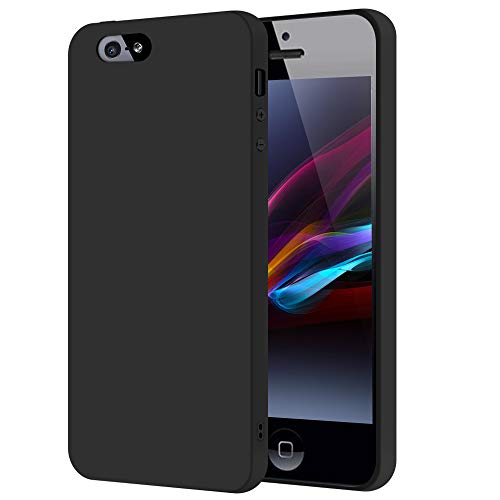 SDTEK Schutzhülle für iPhone SE (2016-2019) / iPhone 5s / 5 (Schwarz) Matte Premium Soft Hülle Case [Silicone TPU] Cover von SDTEK