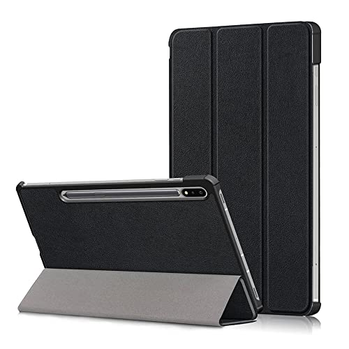 SDTEK Tablet Hülle Kompatibel mit Samsung Galaxy Tab S8 / S7, Smart Cover Stand Folding Slim Lightweight (Schwarz) von SDTEK