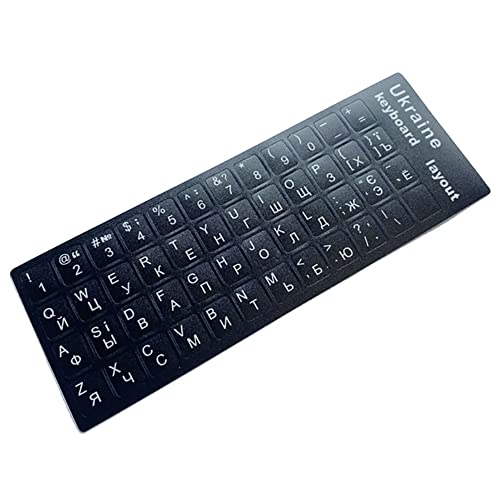 SDTEK Ukraine/ukrainische Tastatur-Aufkleber, mattierte Buchstaben, Etiketten, schwarz, universell Kompatibel mit PC, Laptop, Notebook von SDTEK