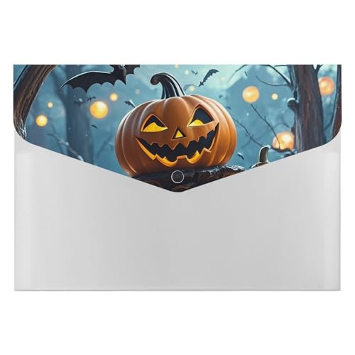 Dateiordner 6 Taschen Kunststoff Halloween Fliegende Fledermäuse Gedruckt Ordner Dateiordner Brief Größe Tragbare Ordner Filing Organizer von SDTKLHW