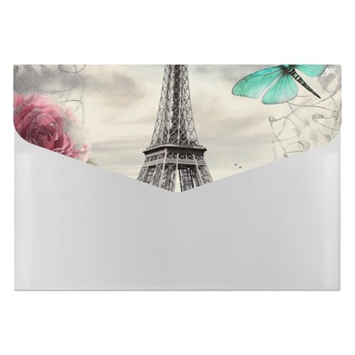 Dateiordner 6 Taschen Kunststoff Libelle Französisch Gedruckt Ordner Dateiordner Brief Größe Tragbare Ordner Filing Organizer von SDTKLHW