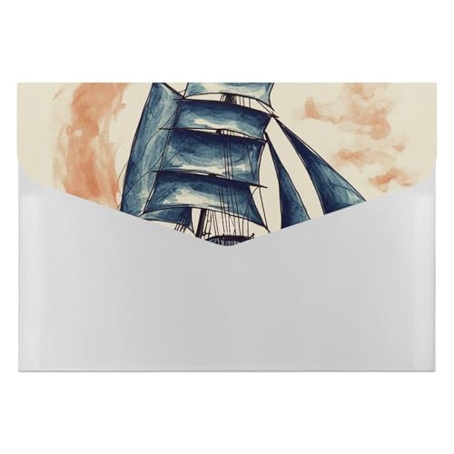 Dateiordner 6 Taschen Kunststoff Nautische Segelboot Gedruckte Ordner Dateiordner Brief Größe Tragbare Ordner Archivieren Organizer von SDTKLHW