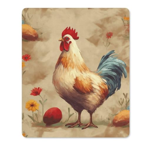 Mauspad Gummibasis Mauspad Gaming Mauspad Kunst Huhn Tier Malerei Gedruckt Mauspad für Desktop und Laptop Computer von SDTKLHW