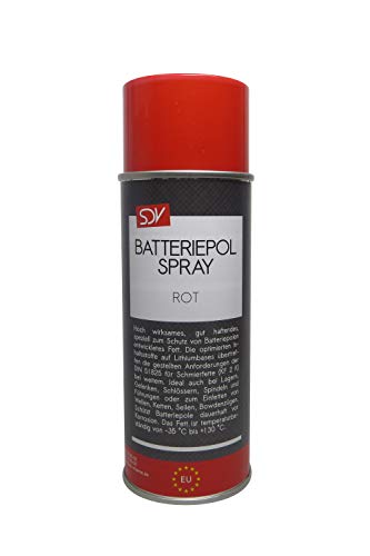 SDV Chemie Batteriepolspray rot 1x 400ml Batteriepol Schutz Fett Spray Batterie-Pol-Fett Kontaktfett von SDV Chemie