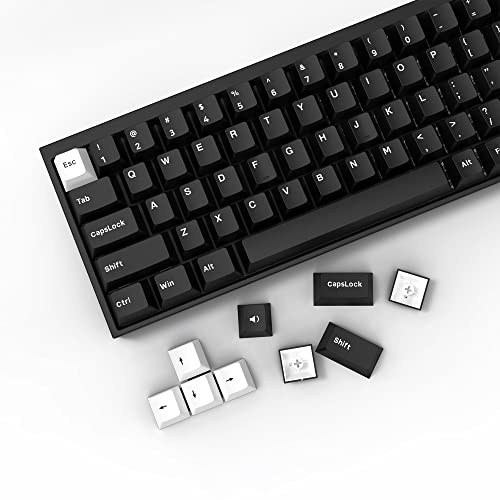 WOB Keycaps 168 Tasten, Double Shot PBT Custom Keycap Set, Minimalistischer Stil, Weiß auf Schwarz Cherry Profile Tastatur-Tastenkappen für Cherry Gateron MX Switches Mechanische Tastatur von SDYZ