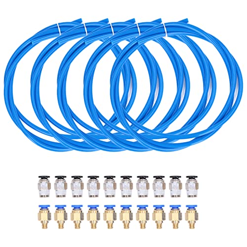 5 STÜCKE PTFE-Rohre mit 20 STÜCK PC4-M10-Fittings PTFE-Rohr-Pneumatikfittings PC4-M6 PC4-M10 für 3D-Drucker 1,75 Mm Filament von SEAFRONT