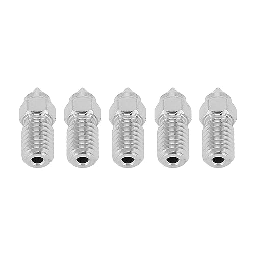 5 Stück 1,75 Mm M6 3D-Drucker-Extruderdüsen, Verschleißfeste Düse aus Gehärtetem Stahl, Hochgeschwindigkeits-Hotend-Extruderdüse für Ender 5 S1 (1,75 mm/0,4 mm) von SEAFRONT