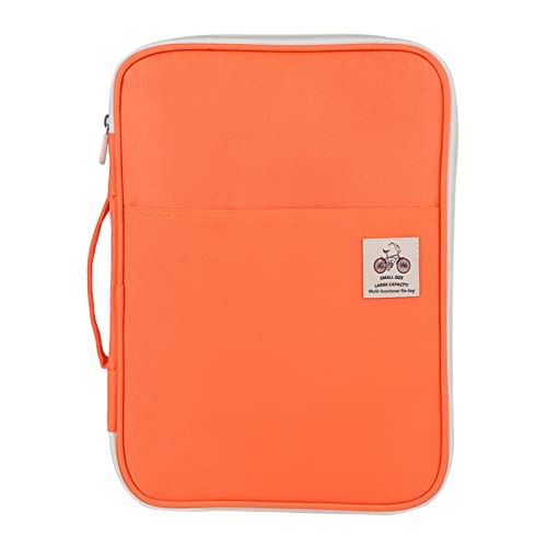 A4-Dokumententasche, Wasserdichte Aktentasche Oxford Stoff Aktenordner Computer Notebook Tasche mit Reißverschluss, 35 X 25 X 3,5 Cm (Orange) von SEAFRONT