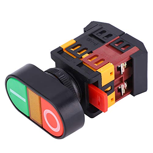 APBB-22 / 25N LED-Licht-Doppel-Drucktastenschalter NO + NC Momentan-Drucktastenschalter Rote oder Grüne Tasten 74 X 55 X 29 Mm / 2,91 X 2,17 X 1,14 Zoll) (24V) von SEAFRONT