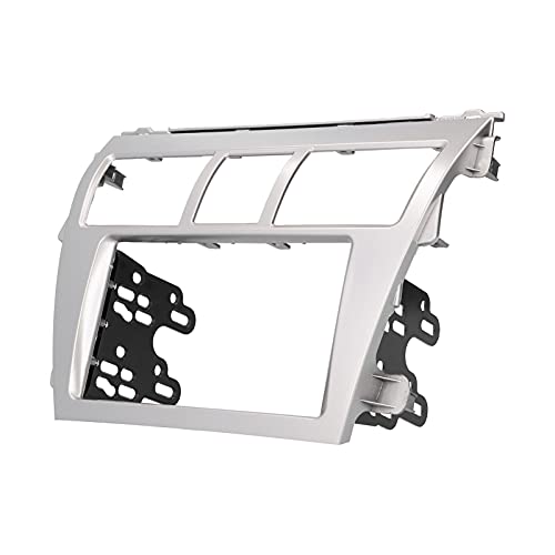 Doppel-DIN-Stereo-Dash-Lünette, Silber-Radio-Faszie mit Nahtloser Installationsersatz für Vios Belta Limousine 2005-2012, ABS-Materialrahmen für die CD-DVD-Navigation Doppel-DIN-Stereo-Dash-Lünette, Silber-Radio-Faszie mit Nahtloser Installationsersatz für Vios Belta Limousine 2005-2012, ABS-Materialrahmen für die CD-DVD-Navigation von SEAFRONT