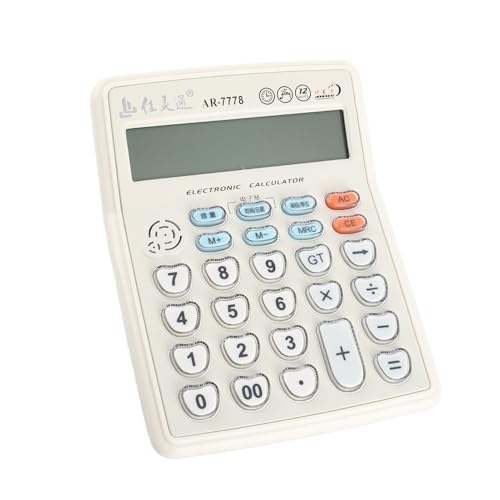 Elektronischer Desktop -Rechner mit Musikfunktion Großschaltplatten -Rechner Uhrzeit Datum 12 -Ziffern LCD -Tilted -Bildschirm für Bürogeschäftsspeicher von SEAFRONT