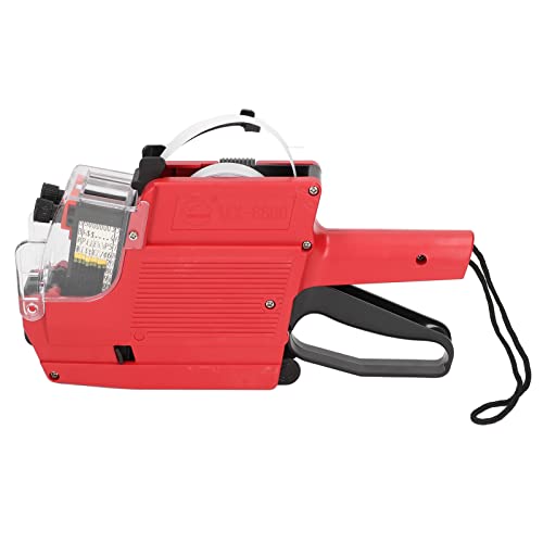 MX-6600 Preisauszeichnungspistole Preisauszeichnungspistole für Standard-Einzelhandelspreisschild-Befestigungspistolen-Kit mit 10 Ziffern und 2 Zeilen (Rot) von SEAFRONT