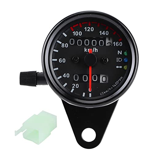 Motorrad -Tachometer -Indikator LED Leuchten Universal Fit Professionelle Installation Empfohlen Hohe Digitale Lesekapazität Einfacher Installation mit Motorrad Tachometer MPH (BLACK) von SEAFRONT
