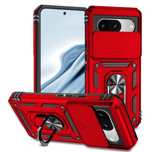 SEAHAI Hülle für Google Pixel 8, Militär Robust Handyhülle Outdoor Stoßfest Silikon TPU + PC Handy Case Schutzhülle mit Kameraschutz und 360 Grad Ring Ständer - Rot SEAHAI Hülle für Google Pixel 8, Militär Robust Handyhülle Outdoor Stoßfest Silikon TPU + PC Handy Case Schutzhülle mit Kameraschutz und 360 Grad Ring Ständer - Rot von SEAHAI