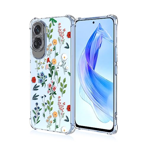 SEAHAI Hülle für Honor 90 Lite 5G, Bunte Schön Blumen Ultra Dünn Transparent Handyhülle Weich Silikon TPU Bumper Stoßfest Case Schutzhülle - Bunt von SEAHAI