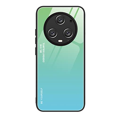 SEAHAI Hülle für Honor Magic 5 Pro (Magic5 Pro), Ultradünne Gehärtetem Glas Zurück & Weich Silikon TPU Rahmen Handyhülle Farbverlauf Farbe Case Stoßfest Schutzhülle, Jugend Grün von SEAHAI