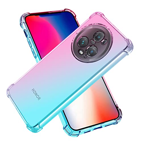 SEAHAI Hülle für Honor Magic 5 Pro (Magic5 Pro) Hülle, Farbverlauf Ultradünne TPU Handyhülle, Bunt Transparent Sanft Silikon Bumper Case Stoßfeste Schutzhülle, Rosa/Grün von SEAHAI