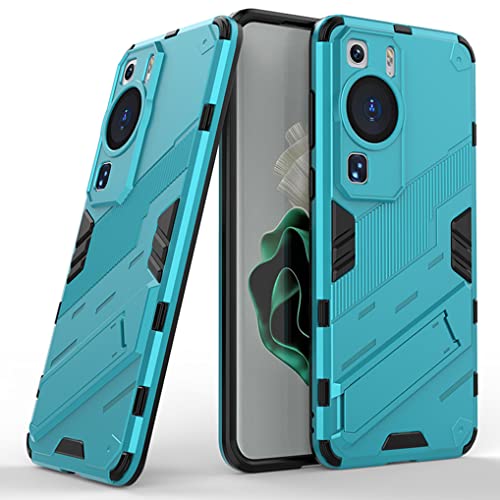 SEAHAI Hülle für Huawei P60 Pro, [Militärische Stoßfest Case] Ultra Dünn Harter PC Sanft TPU Schutzhülle Handyhülle mit Stabilem Faltbar Ständer - Blau von SEAHAI