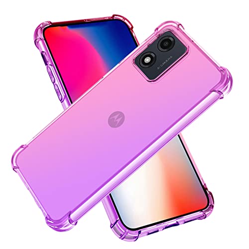 SEAHAI Hülle für Motorola Moto E13 Hülle, Farbverlauf Ultradünne TPU Handyhülle, Bunt Transparent Sanft Silikon Bumper Case Stoßfeste Schutzhülle, Rosa/Lila von SEAHAI