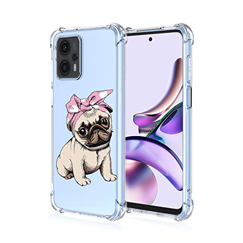 SEAHAI Hülle für Motorola Moto G13 / Moto G23, Bunte Schön Muster Ultra Dünn Transparent Handyhülle Weich Silikon TPU Bumper Stoßfest Case Schutzhülle - Rosa Welpe von SEAHAI